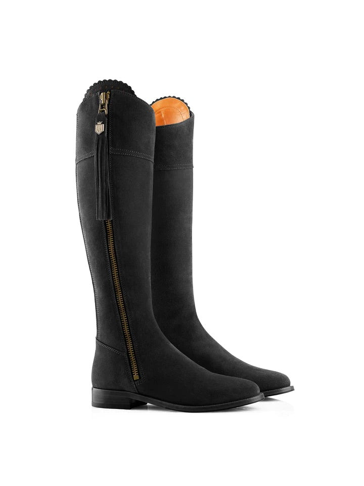 The Regina, Women’s Tall Boot - Black Suede