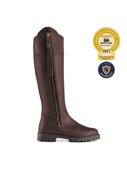 The Explorer Women's Waterproof Boot - Mahogany Leather, Narrow Calf