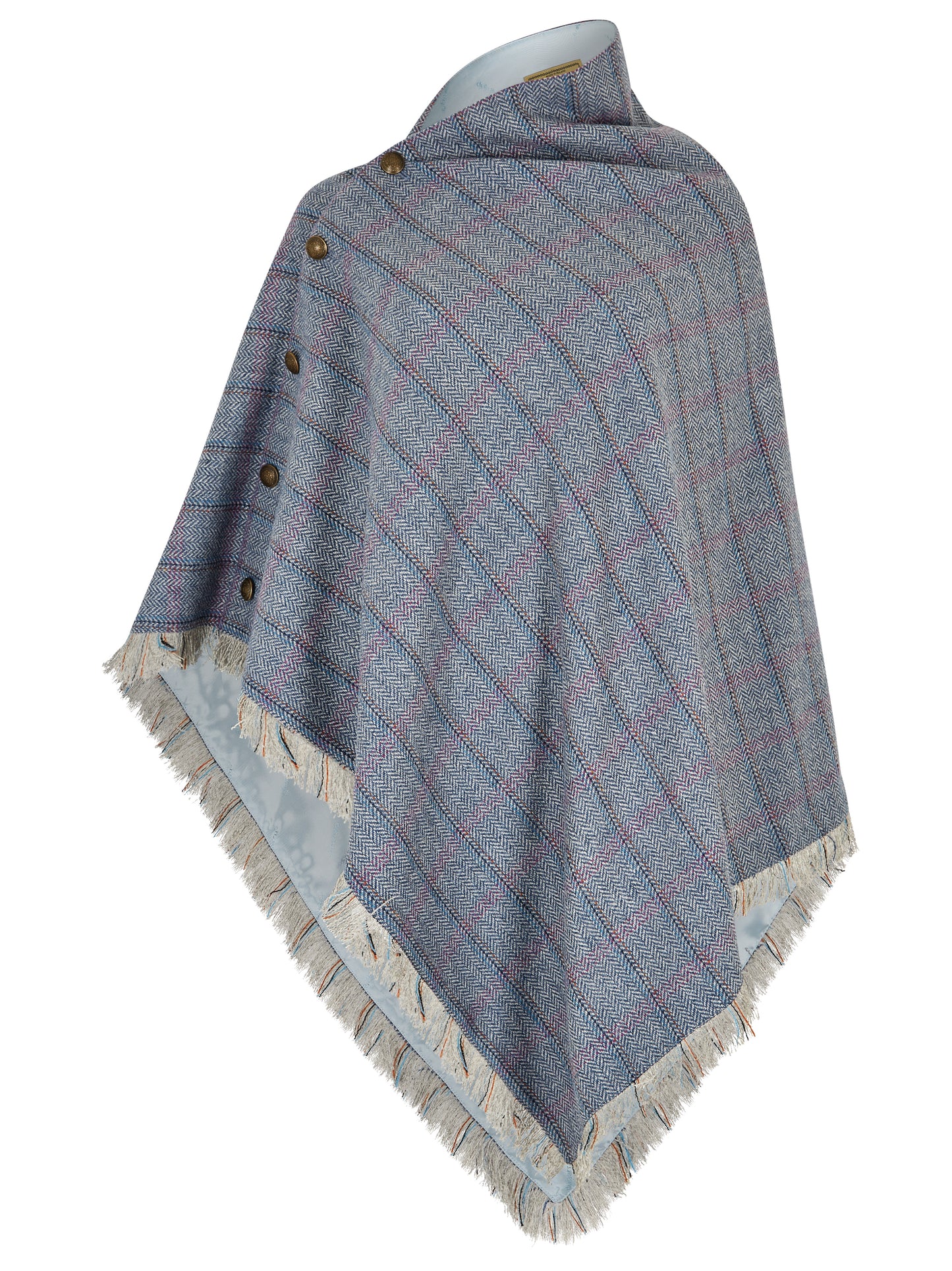 Hazelwood Tweed Poncho - Denim Haze