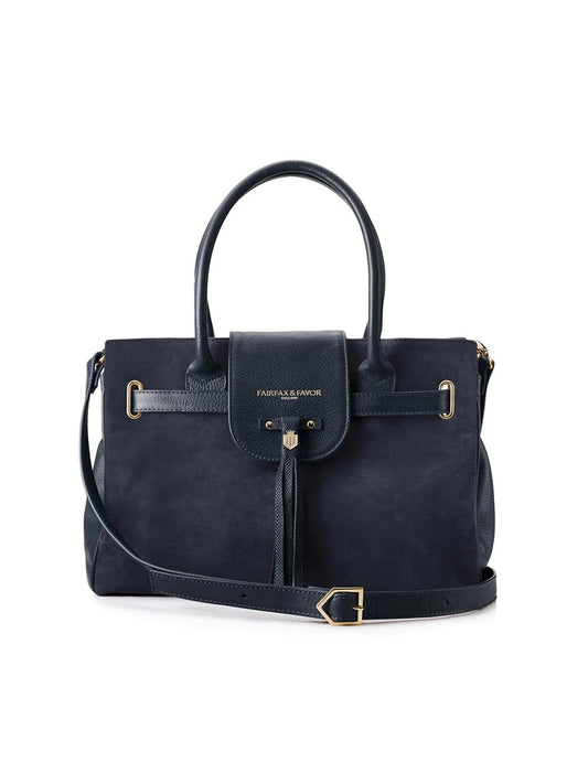 The Windsor Women's Handbag - Navy Suede