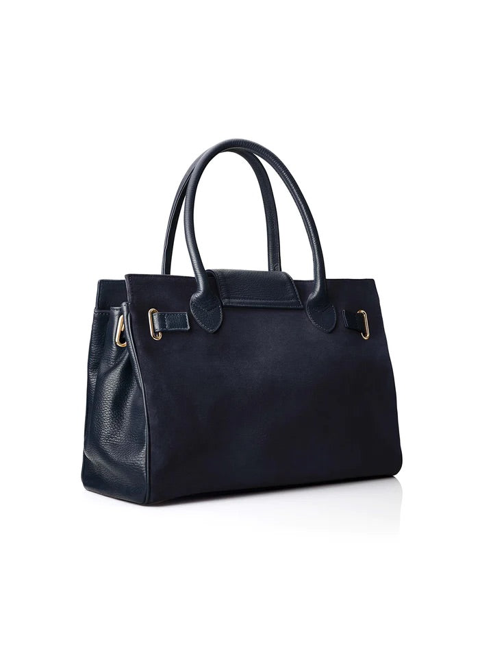 The Windsor Women's Handbag - Navy Suede