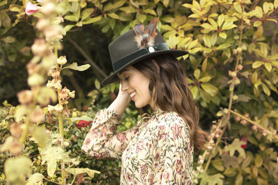 The Chelsworth Fedora in Olive Green (Coque & Pheasant Feather)