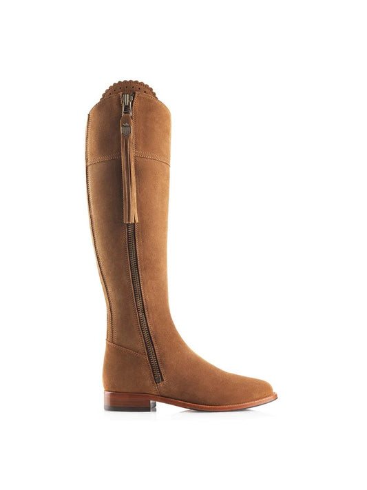 The Regina, Women’s Tall Boot - Tan Suede, Sporting Fit