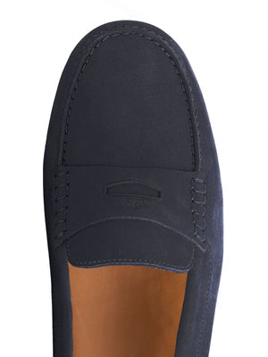The Hemsby Women's Driving Shoe - Navy Suede