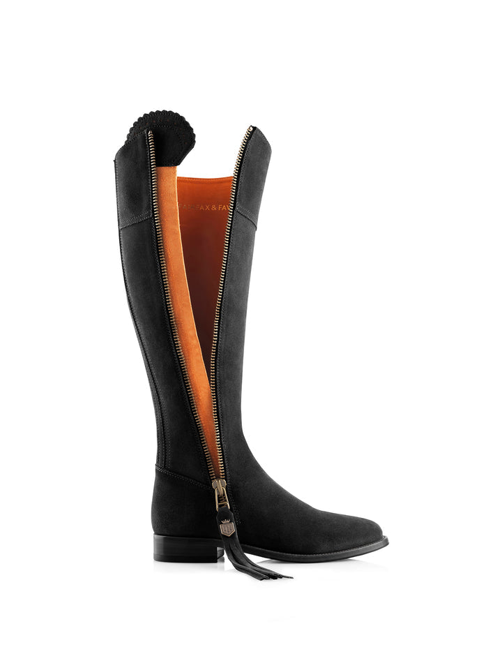 The Regina Women’s Tall Boot - Black Suede, Narrow Fit