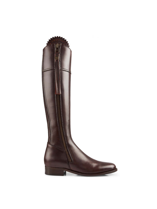 The Regina Women's Tall Boot - Mahogany Leather, Narrow Calf