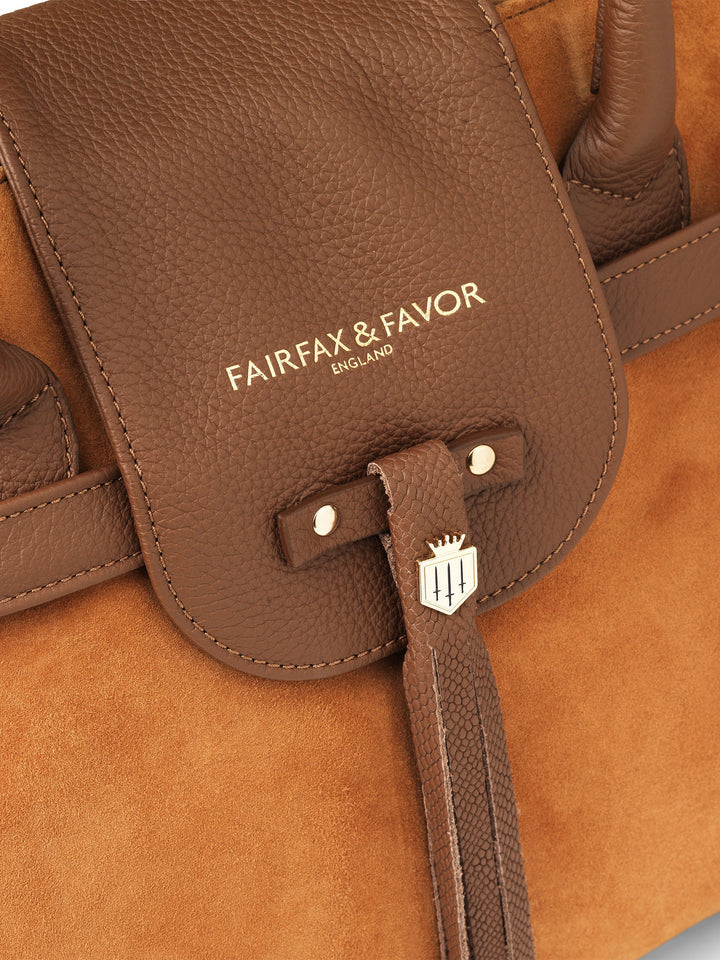 The Windsor Handbag -Tan Suede