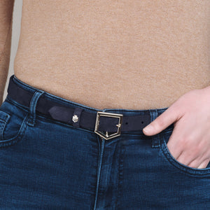The Sennowe Women's Belt - Navy Blue Suede