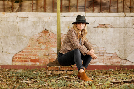 The Chelsworth Fedora in Olive Green (Coque & Pheasant Feather)