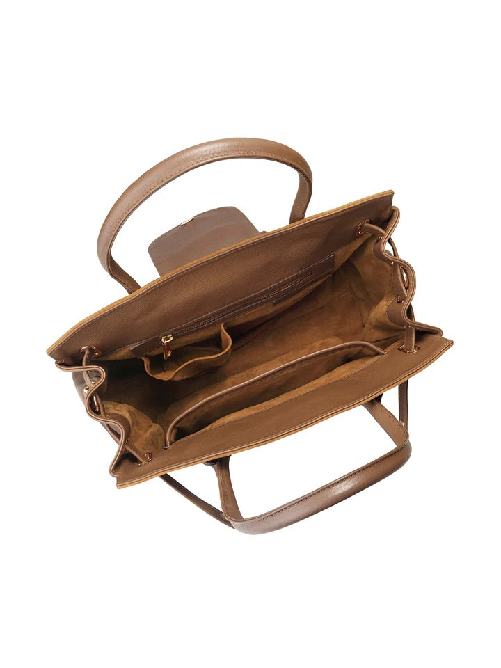 The Windsor Handbag -Tan Suede