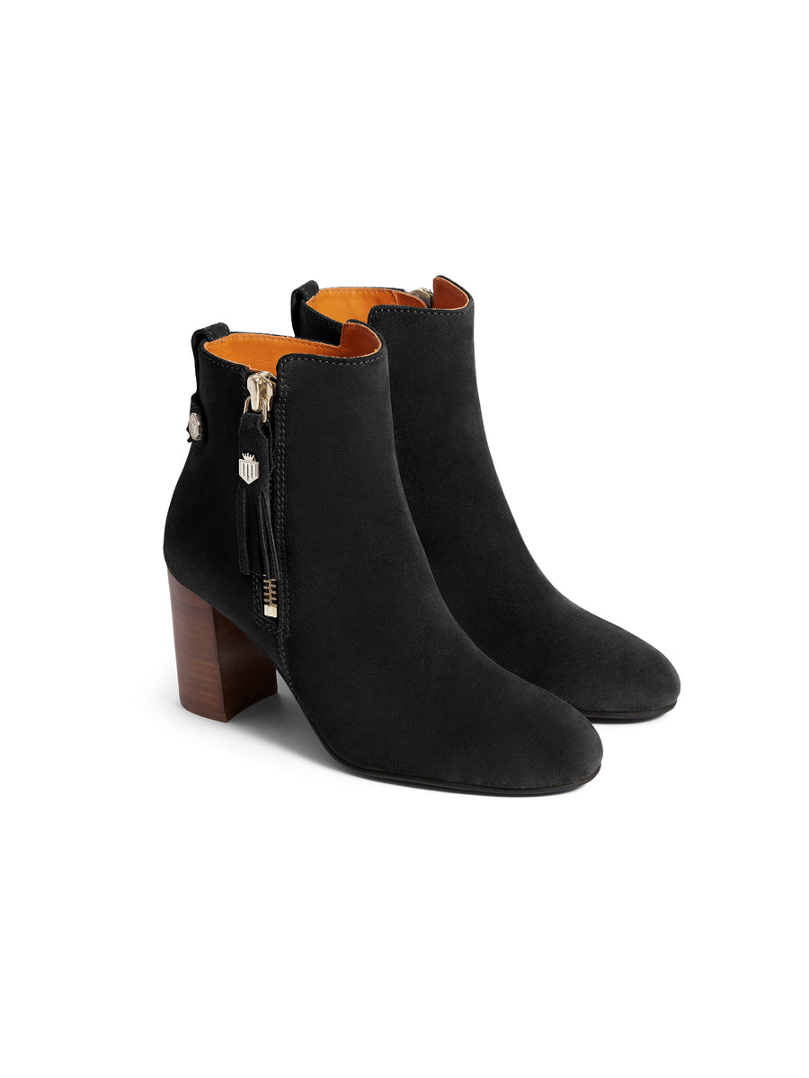 The Oakham Women's Ankle Boot - Black Suede