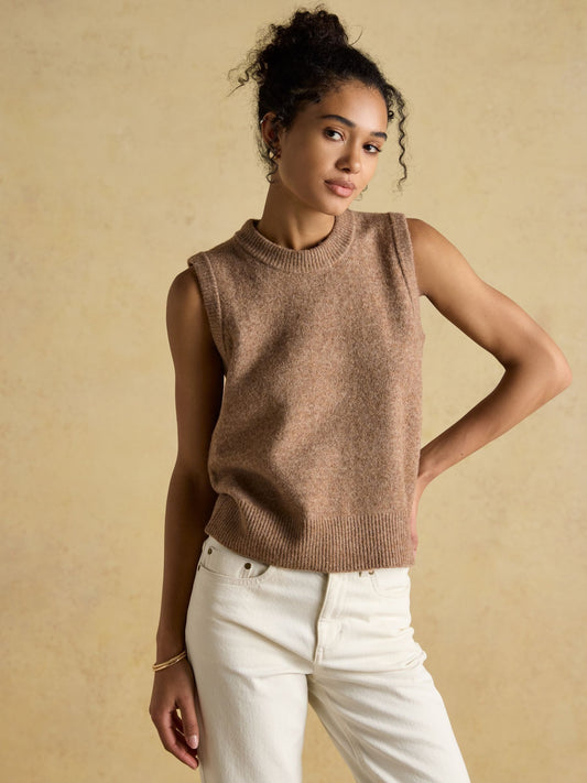 Holly Knitted Vest Tan