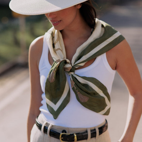 The Melford Silk Scarf in Green