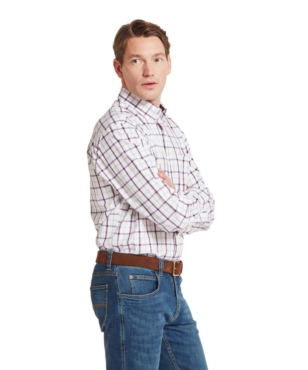 Brancaster Classic Shirt Beetroot Check