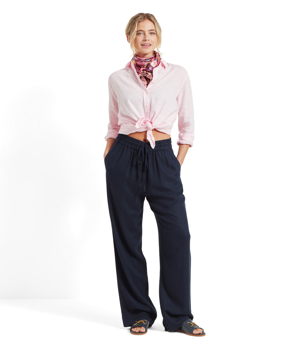 Daphne Linen Trousers Navy