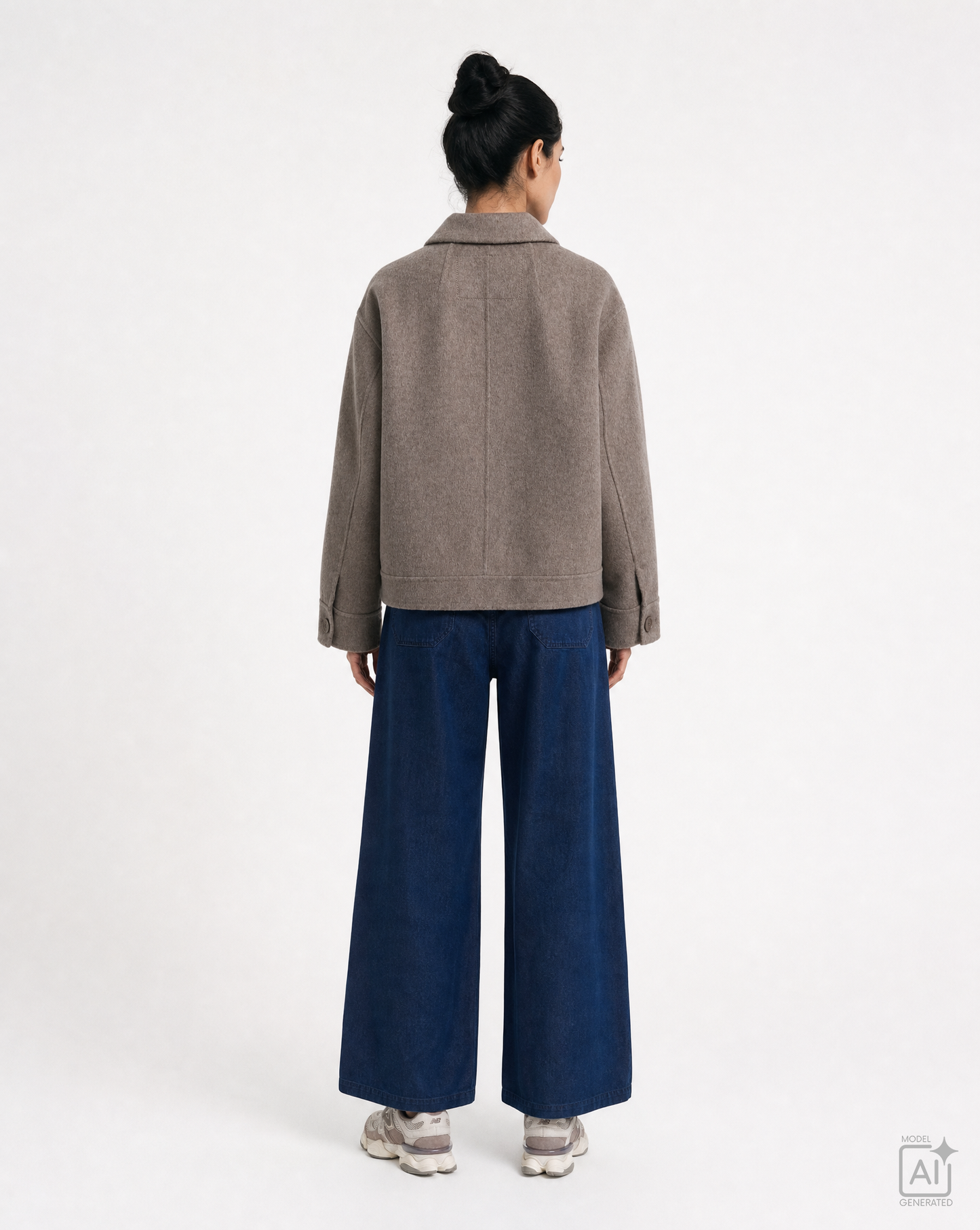 Wool Blended Short Jacket Taupe