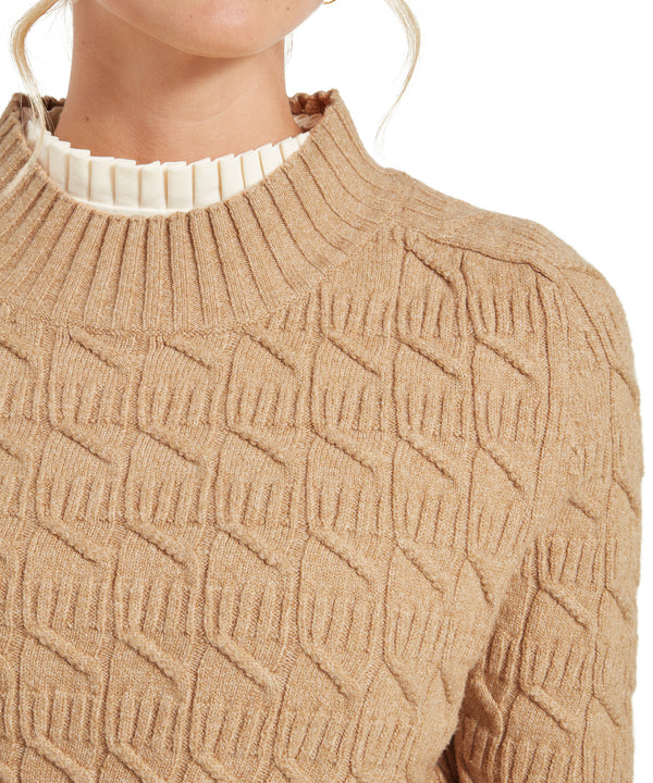 Sandsend Cable Jumper Warm Sand