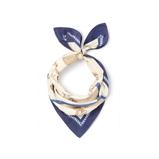 The Melford Mini Silk Scarf In Navy