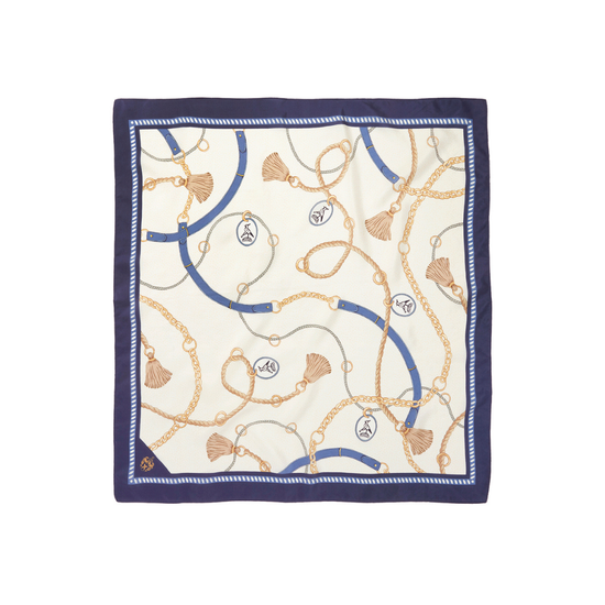 The Melford Mini Silk Scarf In Navy