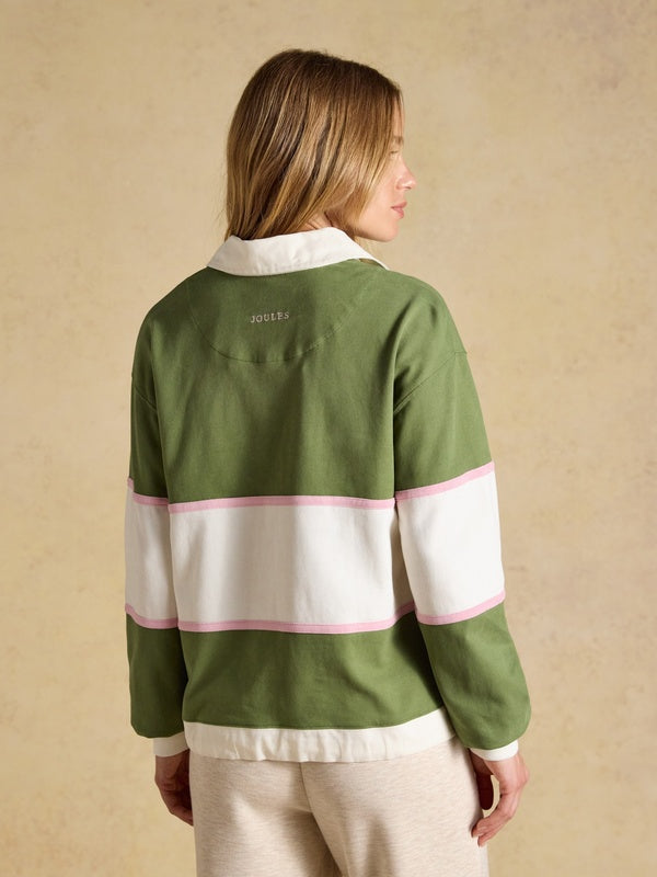 Jersey Deckshirt Green/Cream Stripe