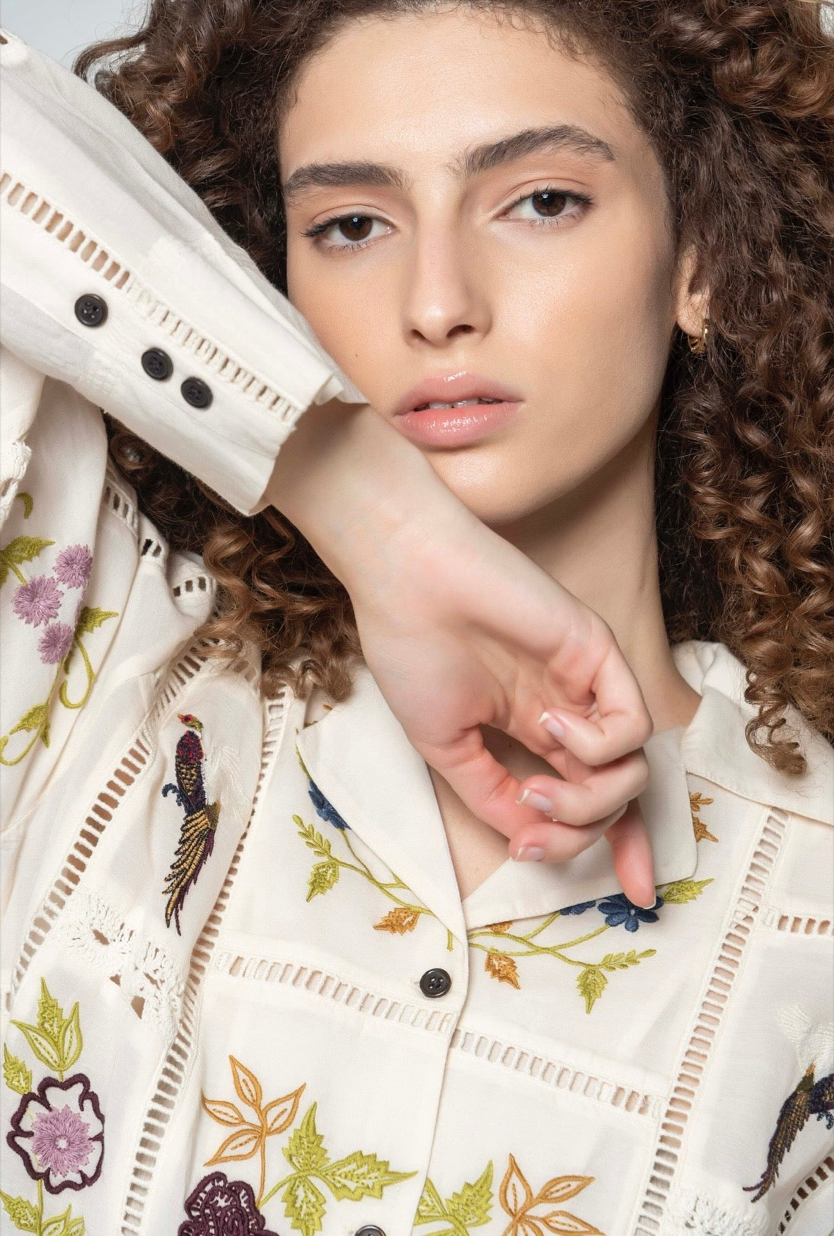 Cora Cream Embroidery Blouse