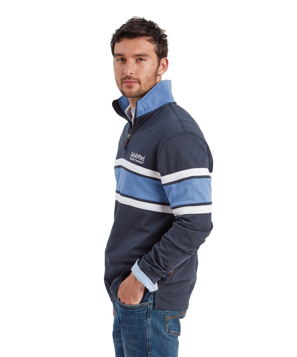 Unisex Exmouth Heritage Quarter Zip Petrol Blue
