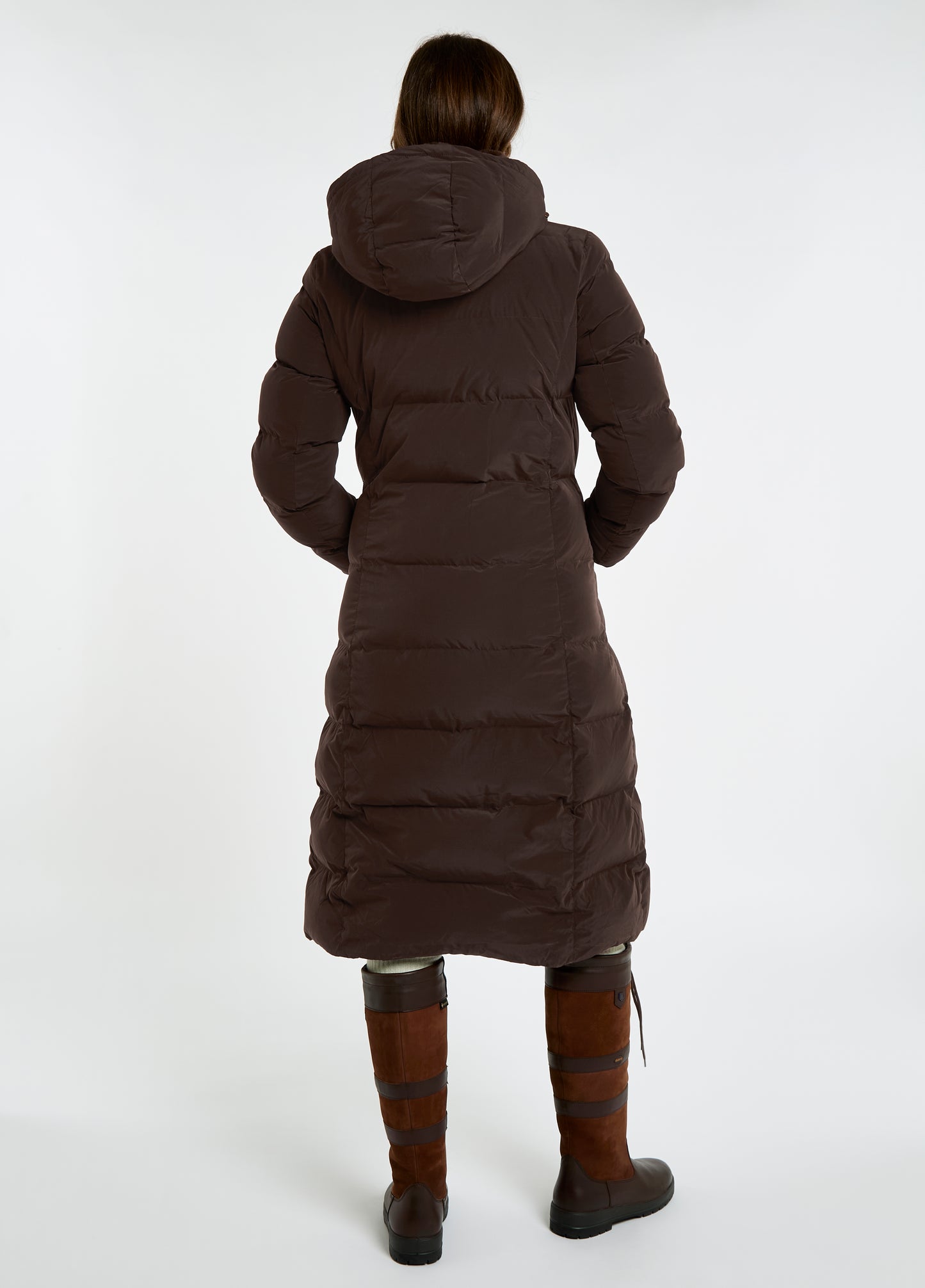 Aldborough Womens full length technical down jacket - Mahogany