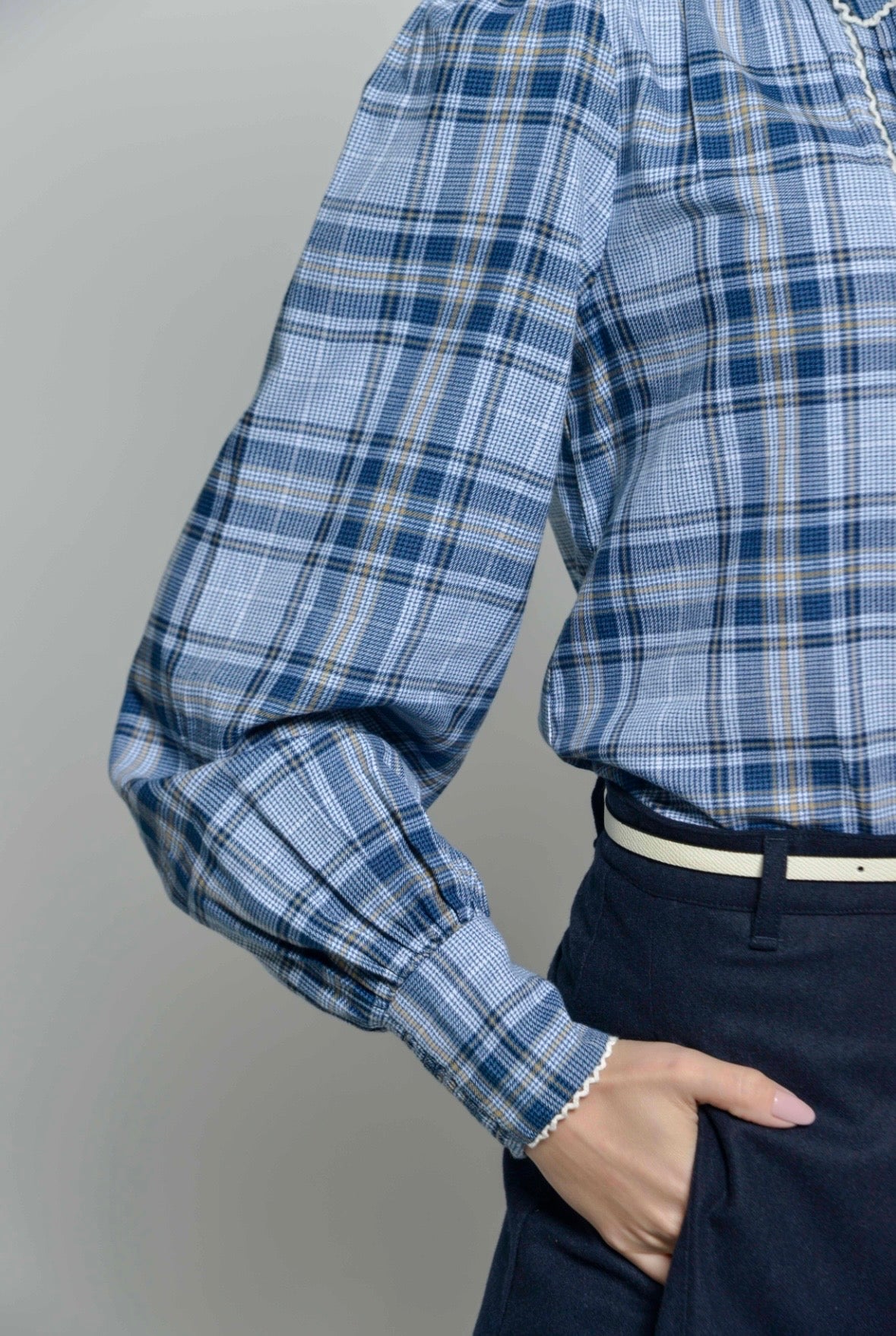 Mariella Blue Check Blouse