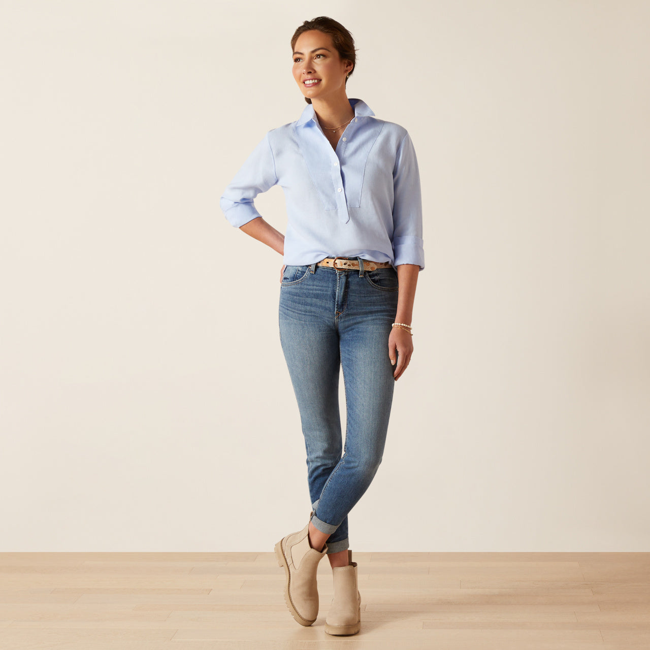 Cazadero LS Blouse Chambray Blue