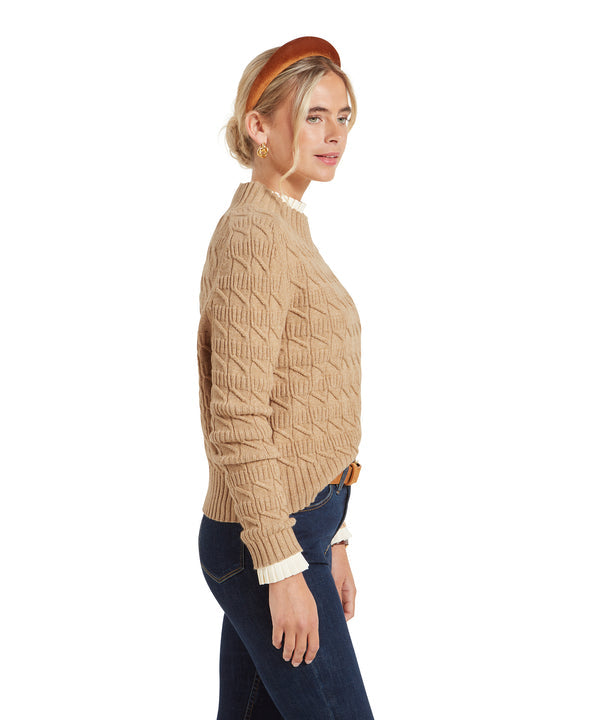 Sandsend Cable Jumper Warm Sand