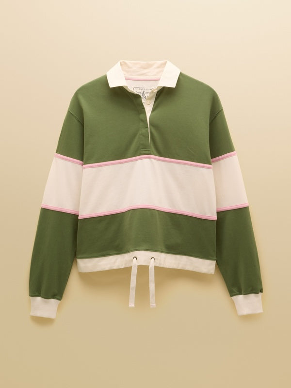 Jersey Deckshirt Green/Cream Stripe