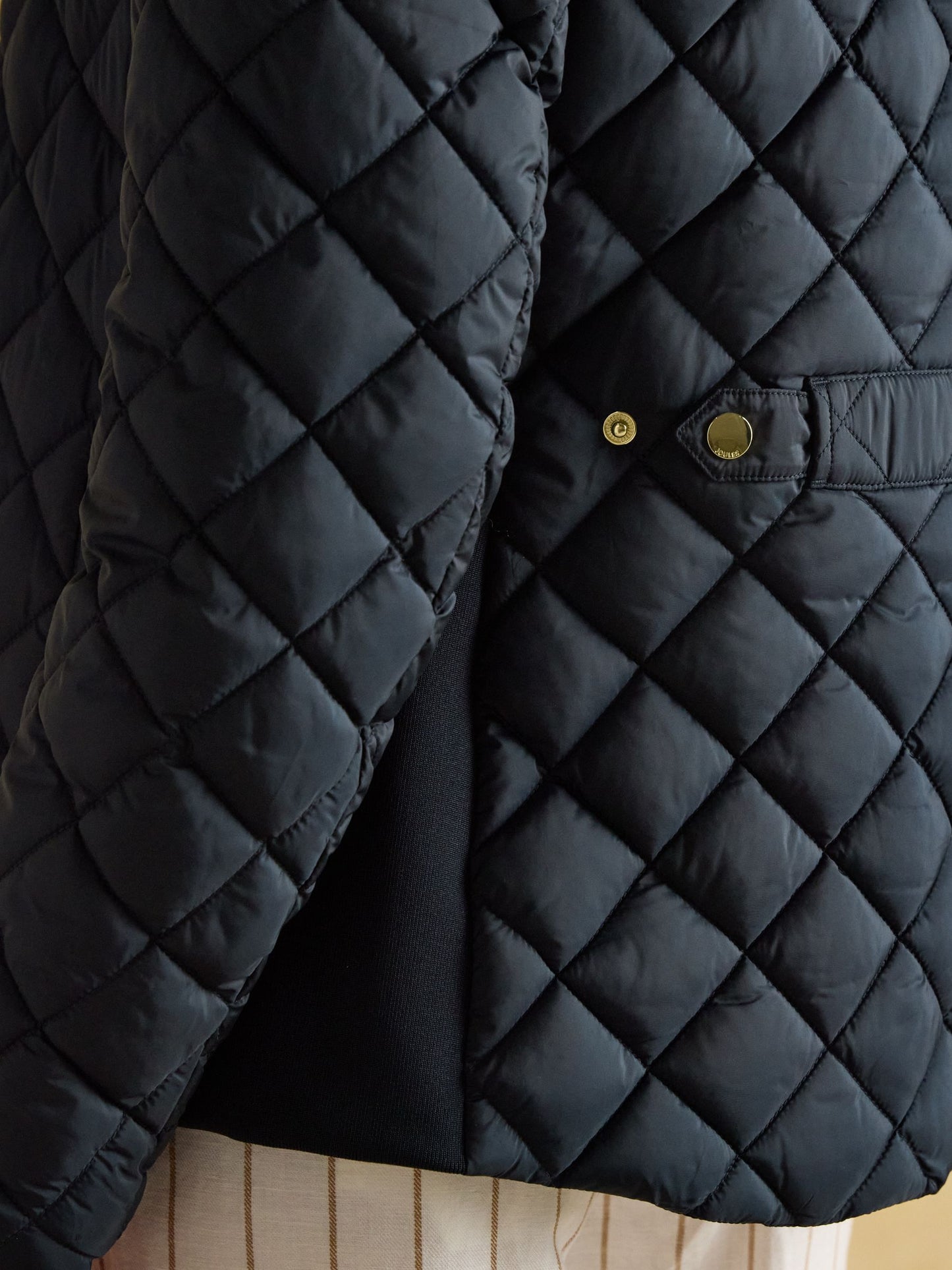 Braemar Luxe Navy Blue Showerproof Diamond Quilted Coat