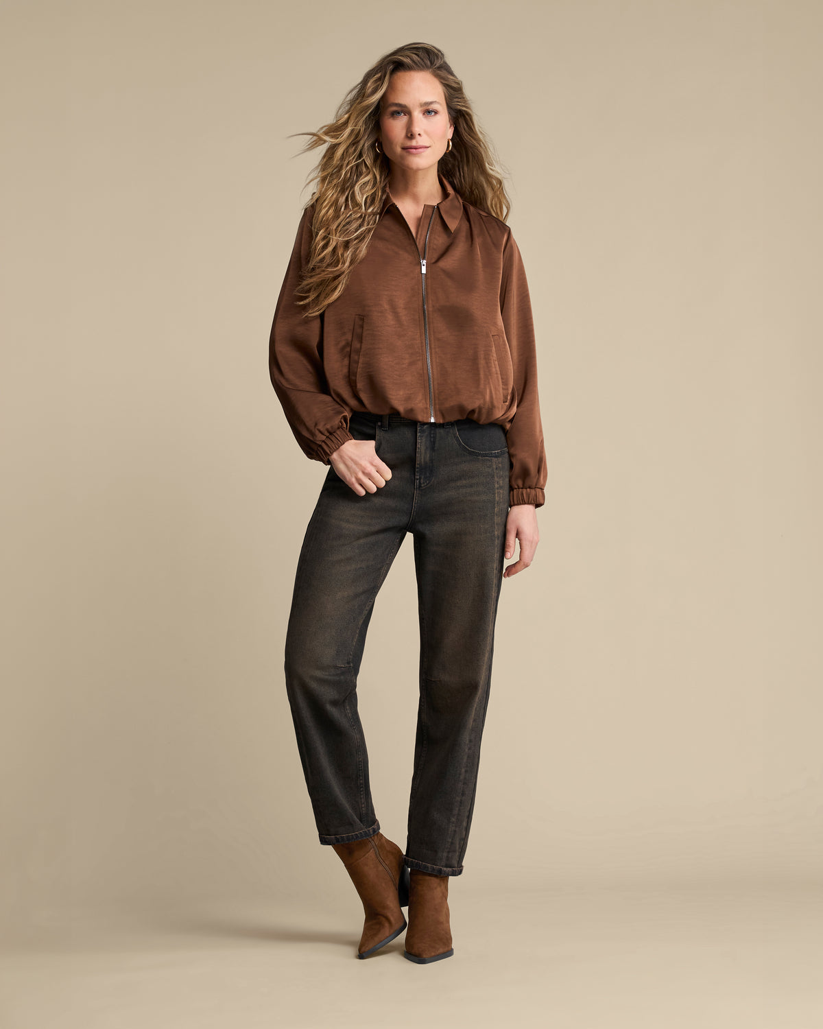Avy Satin Latte  Jacket