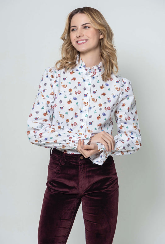 New Malu Jewellery Flowers Blouse