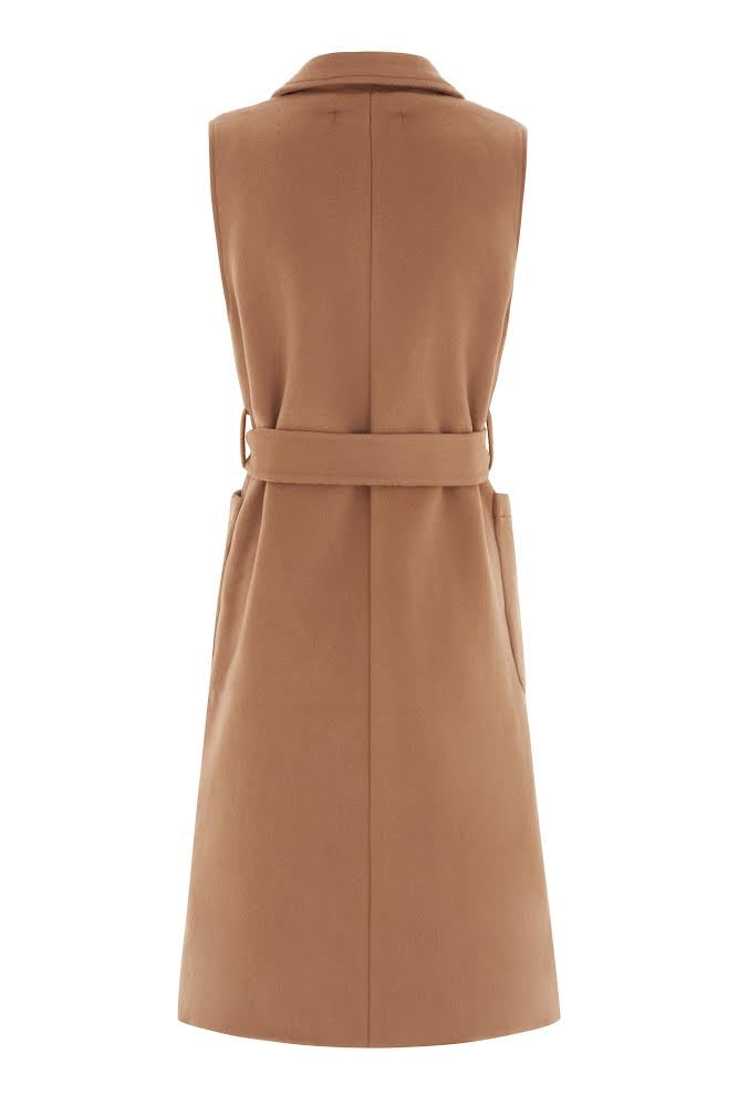 The Knightsbridge Sleeveless Double Breasted Cashmere Coat Tan