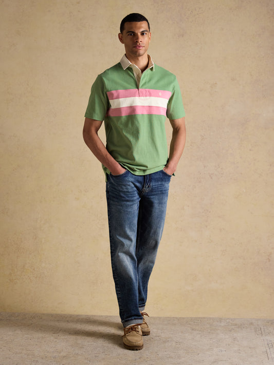 Crossfield Emb Rugby Green & Pink