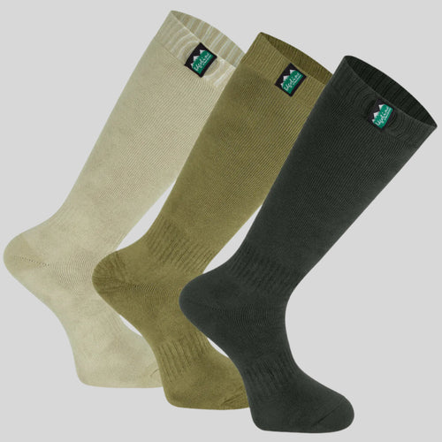 Multi Cotton Work Socks Full Length Olive
