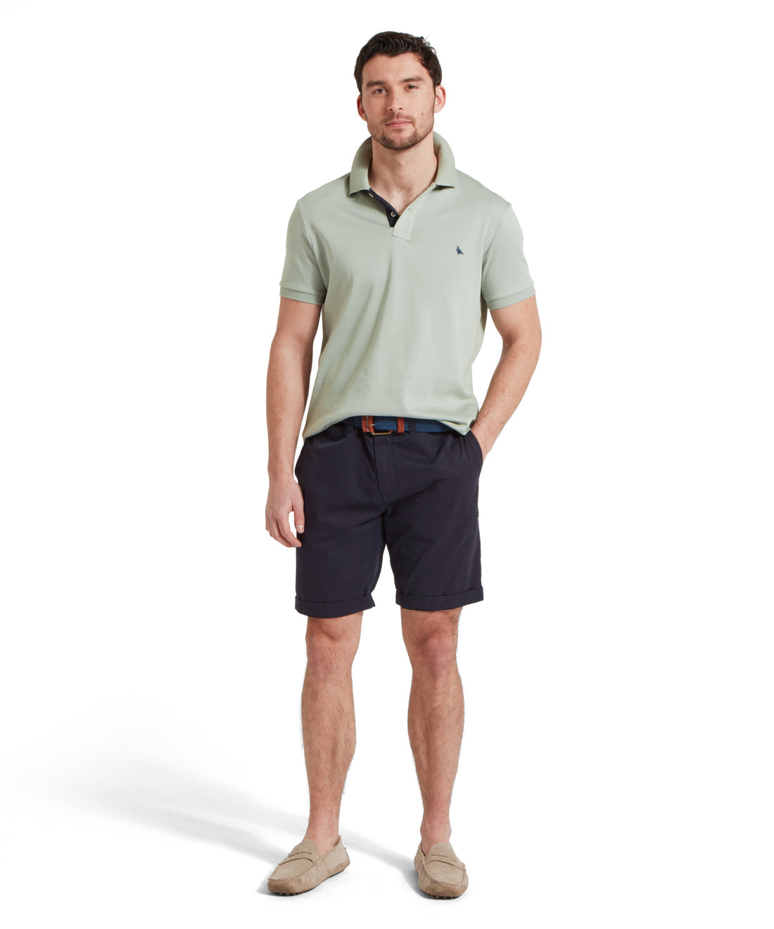 St Ives Jersey Polo Aqua Grey