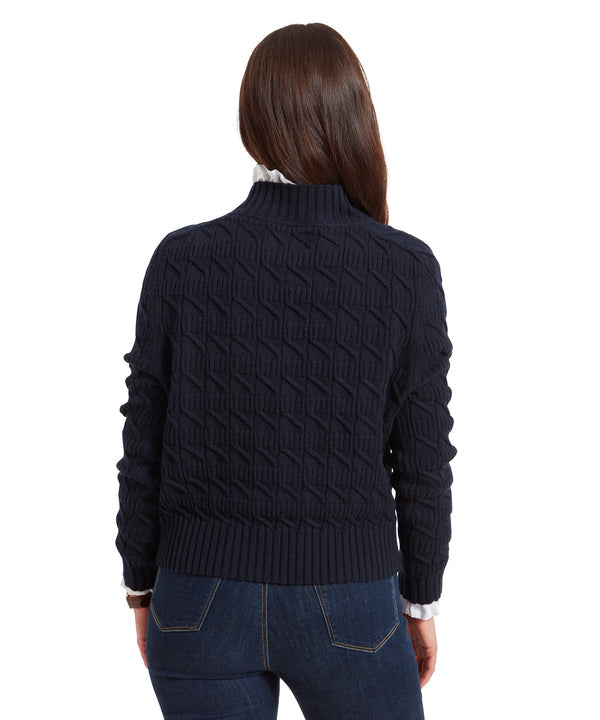 Sandsend Cable Jumper Navy