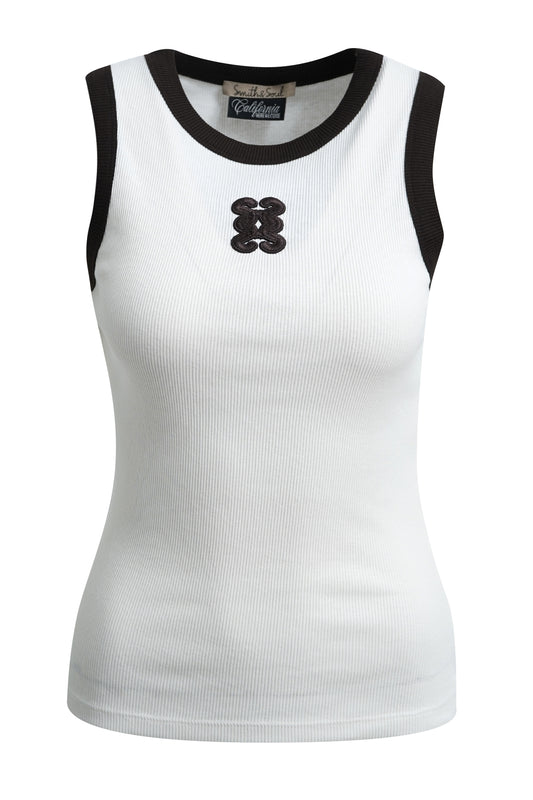 Fitted Rib Tanktop Anagram Contrast