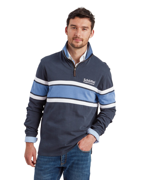 Unisex Exmouth Heritage Quarter Zip Petrol Blue