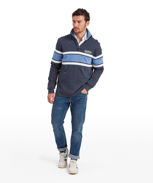 Unisex Exmouth Heritage Quarter Zip Petrol Blue