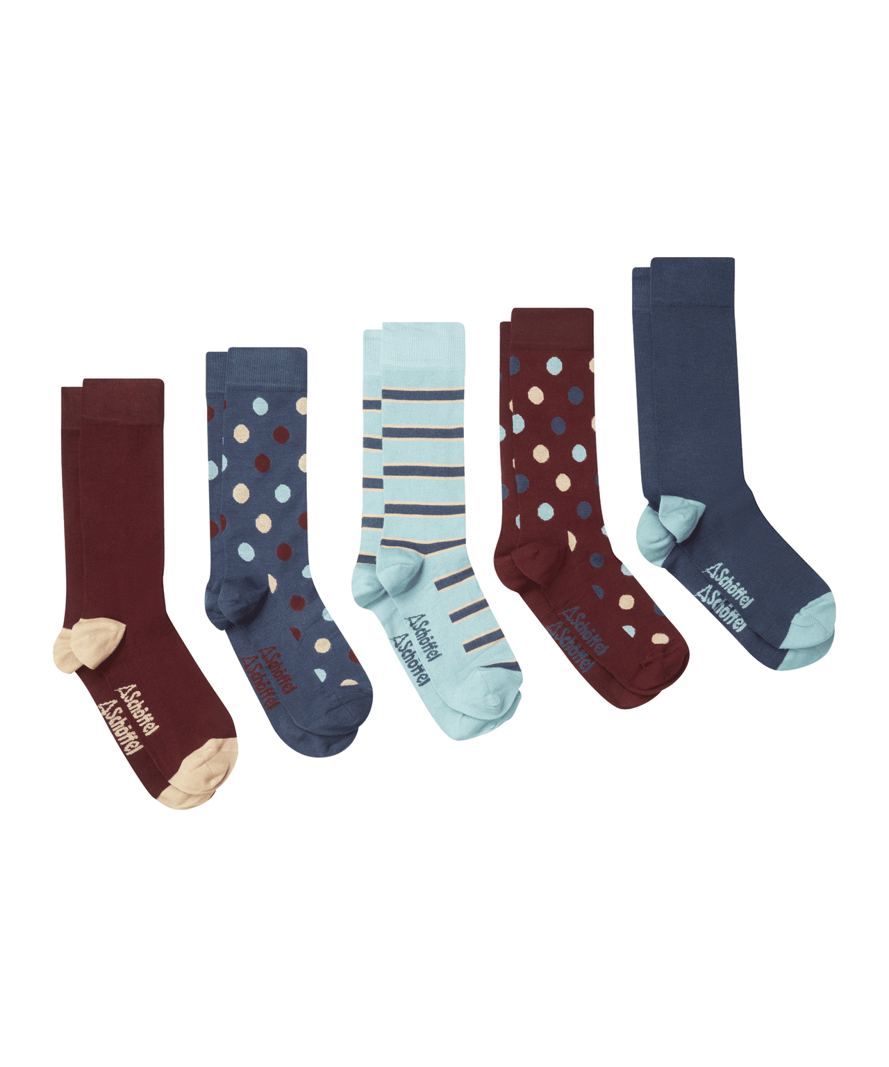 Men’s Bamboo sock (box of 5) Pale Blue Mix