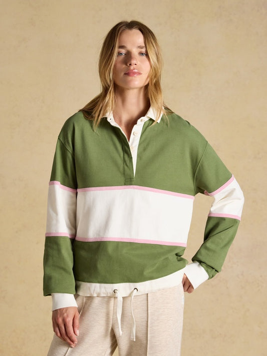 Jersey Deckshirt Green/Cream Stripe