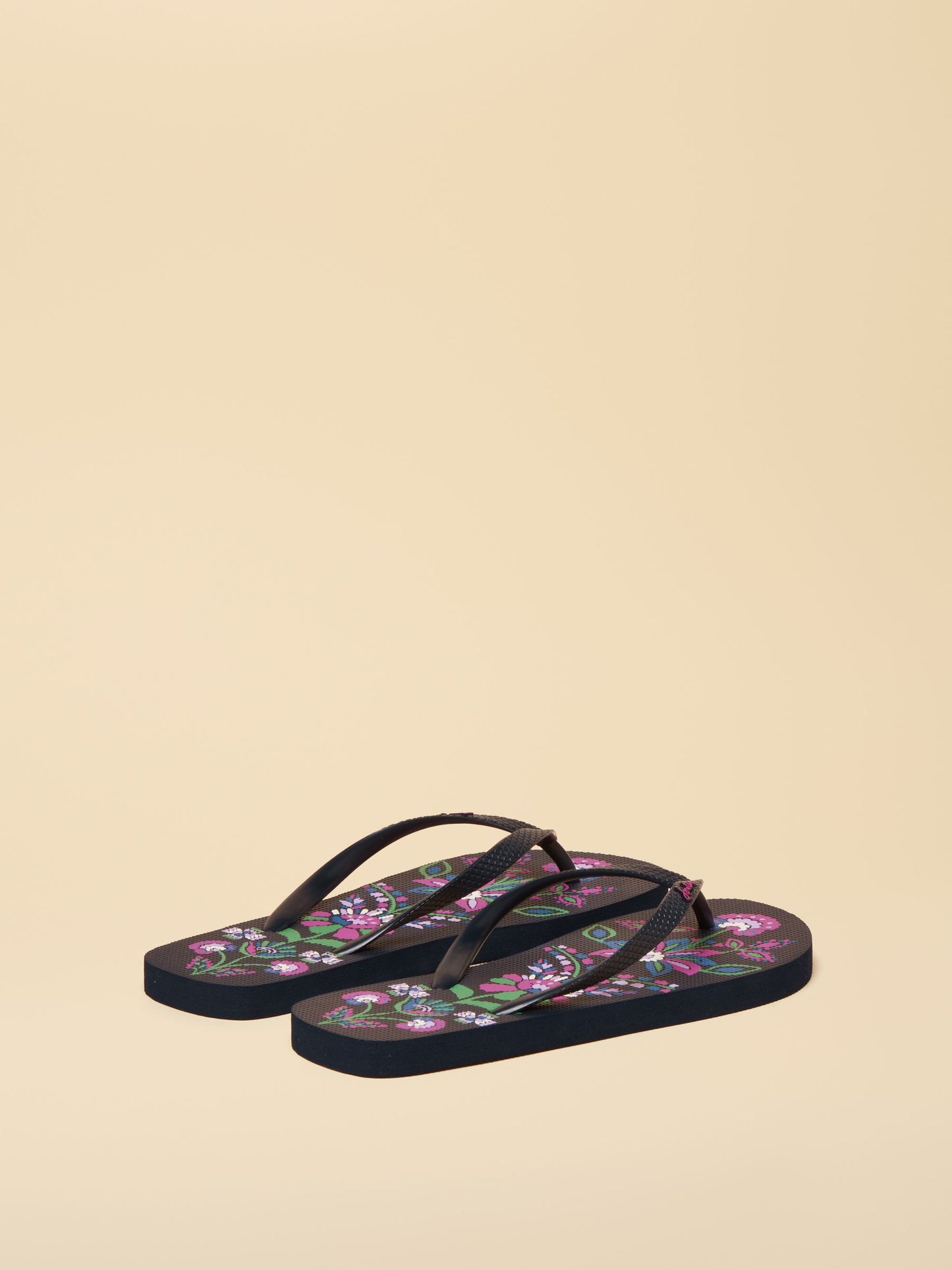 Sandy Navy Floral Printed Flip Flops