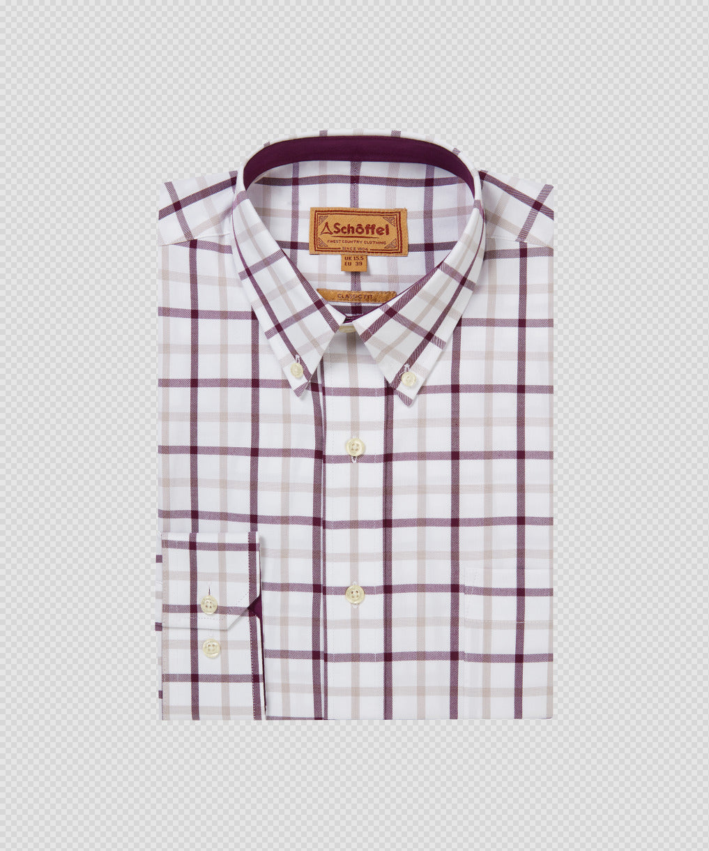 Brancaster Classic Shirt Beetroot Check