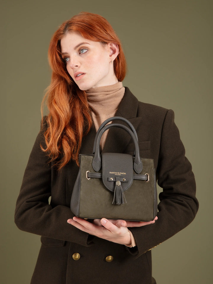 Ex-Display The Windsor Women's Mini Handbag - Moss Green Suede