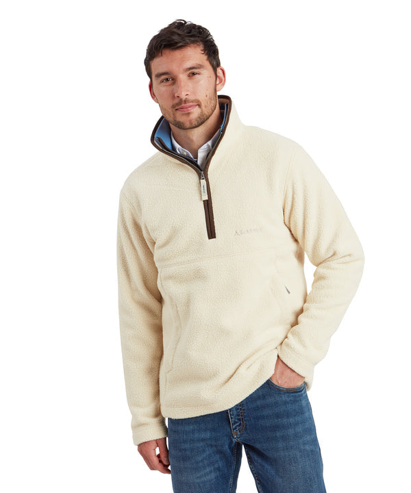 Berkeley Retro Quarter Zip Fleece Ecru