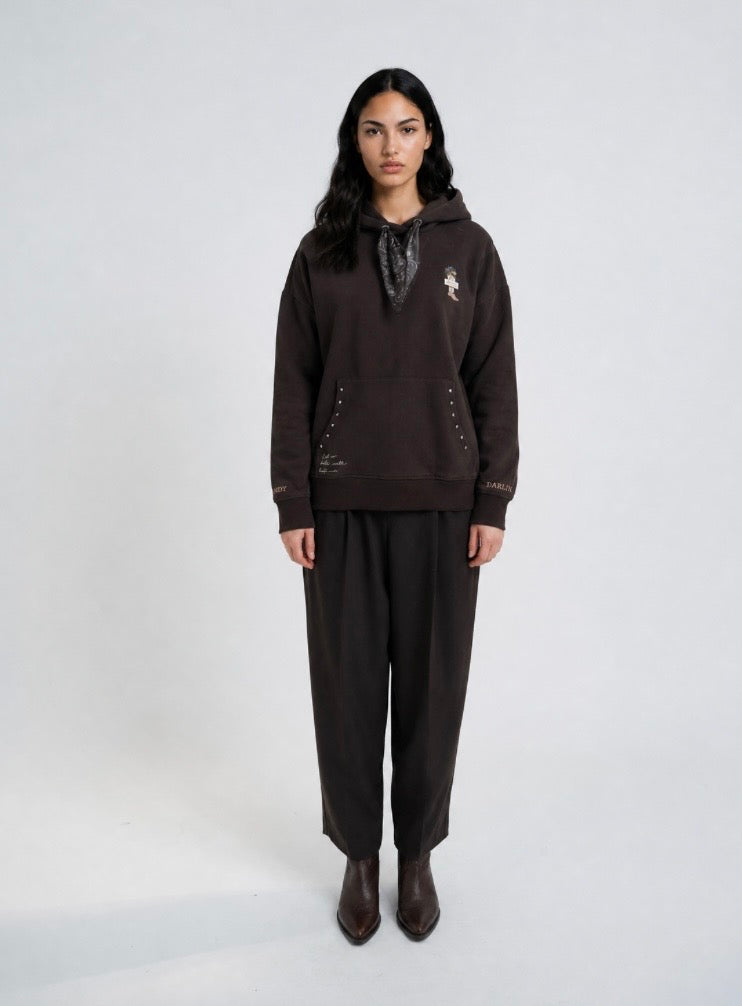 Oversize Crazy Hoodie Dark Chocolate