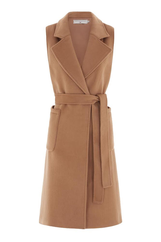 The Knightsbridge Sleeveless Double Breasted Cashmere Coat Tan